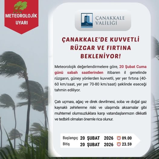 Çanakkale valiliği uyardı