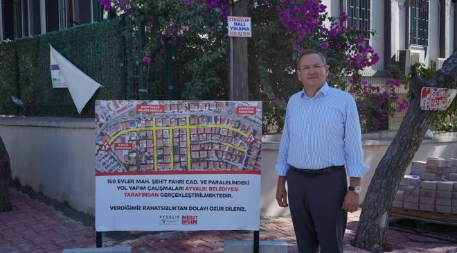 Ayvalık’ta 200 milyon liralık yol dönüşümü hız kesmeden sürüyor