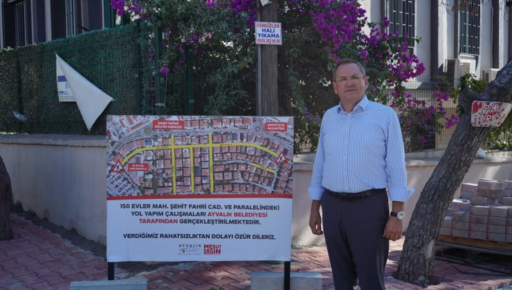 Ayvalık’ta 200 milyon liralık yol dönüşümü hız kesmeden sürüyor