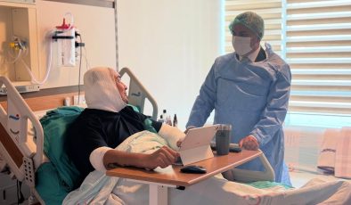 Canbey’den yangında yaralanan itfaiyeciler ve gazeteciye ziyaret